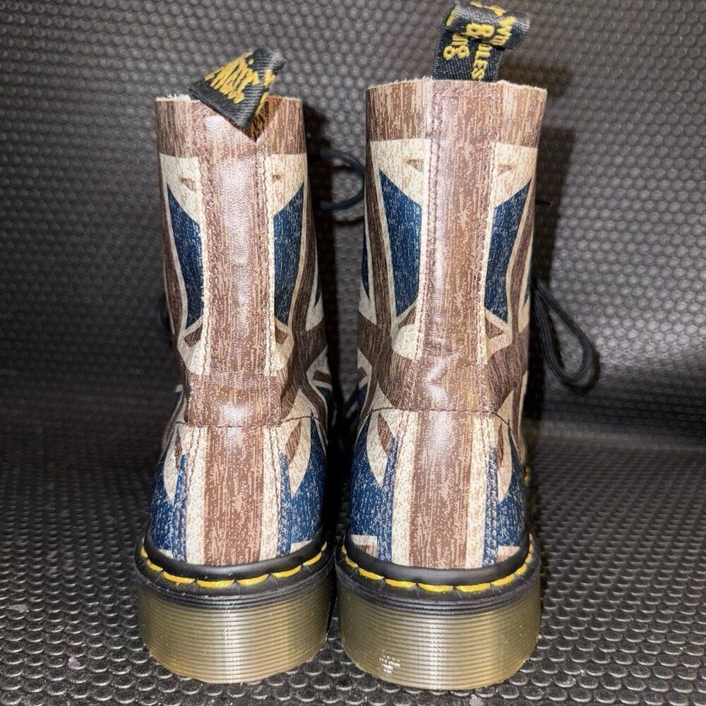 Dr. Doc Martens RARE Pascal Virginia Union Jack British Flag Boots Womens Size 6 - Picture 3 of 8
